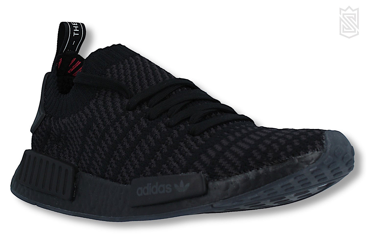 Adidas nmd r1 stlt primeknit triple black best sale