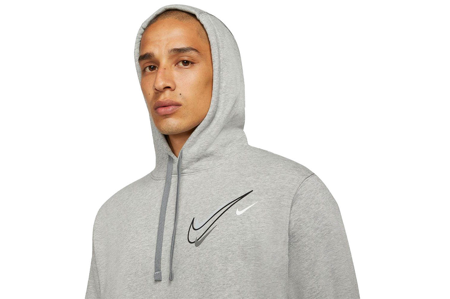 Nike ZigZag Multi Swoosh Fleece Hoodie grau Schrittmacher